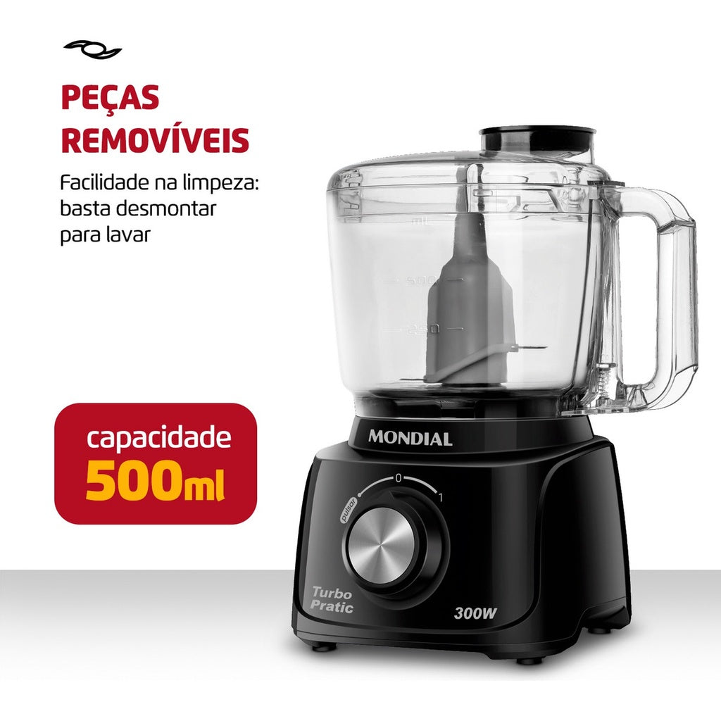 Miniprocessador de Alimentos Turbo Pratic Mondial MP-16 300w 110v