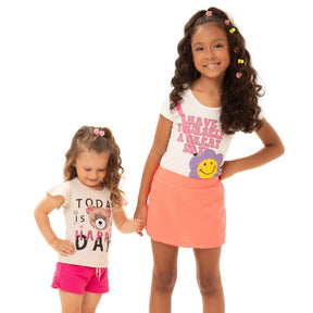 Kit Sortido 10 Peças de Roupas Infantil Menina - 5 Camisetas + 5 Bermudas - Kit com 5 Conjuntos de Roupa Infantil Menina Verão Feminino