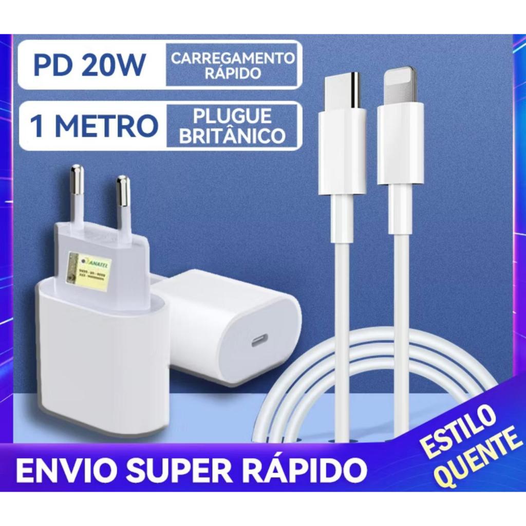 ORIGINAL -Kit Carregador Iphone turbo 20w- 100% Original- Garantia- ENVIO IMEDIAT0-SELO ANATEL