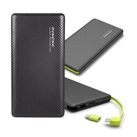 Carregador Portátil Pineng Power Bank 10000mah,5000mah com adaptador iPhone,V8