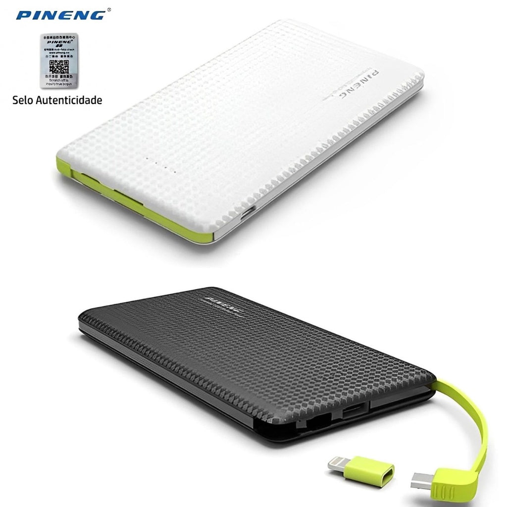 Carregador Portátil Pineng Power Bank 10000mah,5000mah com adaptador iPhone,V8