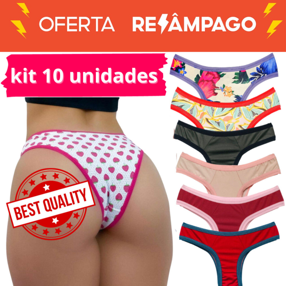 kit 10 calcinha suplex/microfibra calsinha tanga