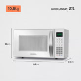 Micro-ondas Mo-01-21-w 21 Litros 1200w Branco Mondial 110v