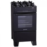 Fogão Atlas 4 Bocas Mônaco Top Glass Automático Mesa de Vidro Forno 50L - Preto - Bivolt