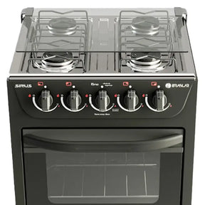 Fogão Braslar New Sirius 4 Bocas Manual Mesa em Inox Forno Easy Clean - Preto