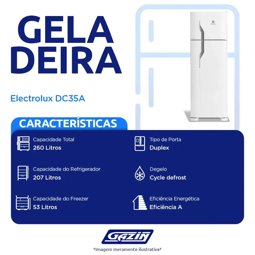 Geladeira Electrolux 260L Cycle Defrost Duplex DC35A - Branco - 110 Volts