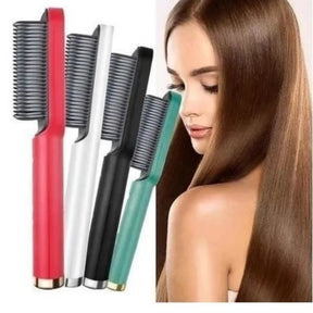 Escova Alisadora De Cabelo Elétrica Bivolt, Alisa, Hidrata, Modela, Alinha e Anti Frizz