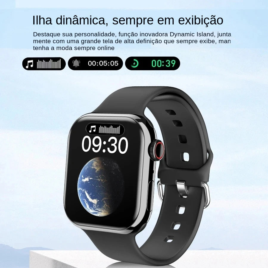 Relógio Smart Watch 9 pro Men Bluetooth Chamada De Temperatura Corporal AMOLED