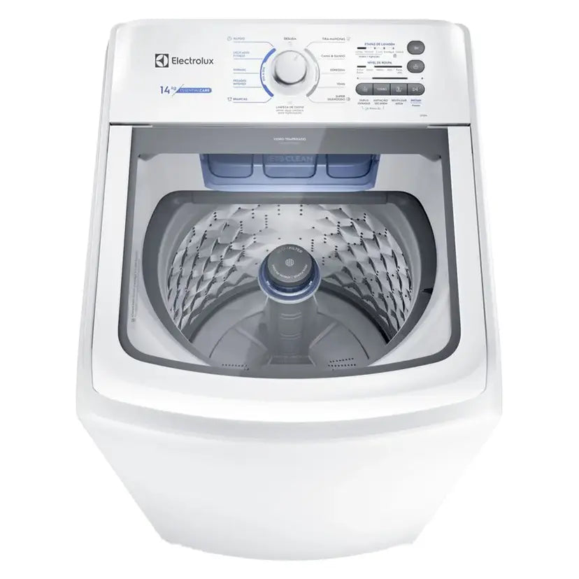 Máquina de Lavar Electrolux Essential Care 14kg Jet&Clean Cesto Inox LED14 - Branco - 110 Volts