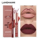 Langmanni | Conjunto 2 Peças Gloss e Lápis Labial Efeito Matte