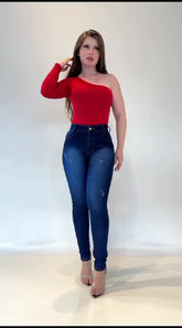 Calça Feminina Jeans Skinny Cintura Alta Com Lycra Levanta Bumbum Lançamento