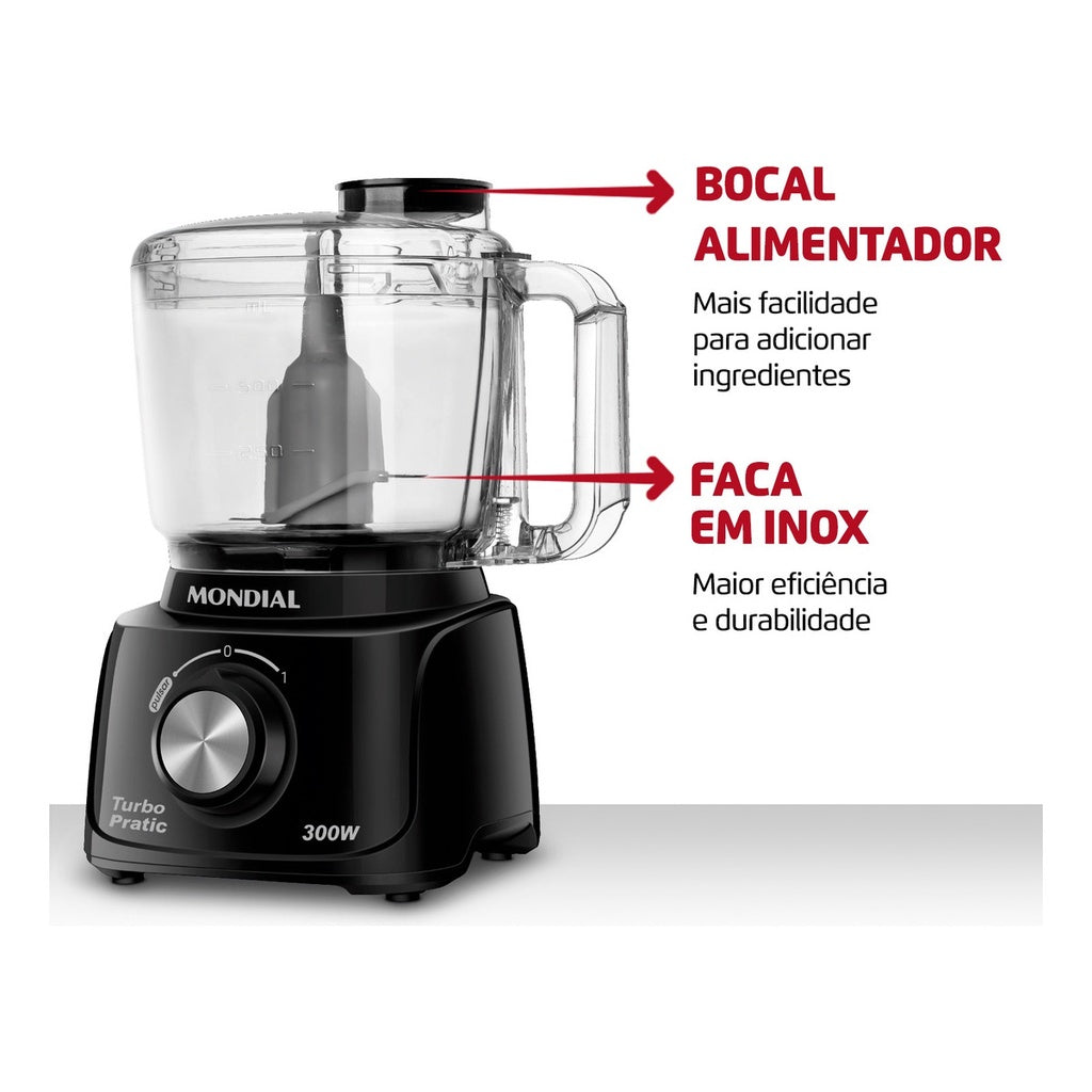 Miniprocessador de Alimentos Turbo Pratic Mondial MP-16 300w 110v