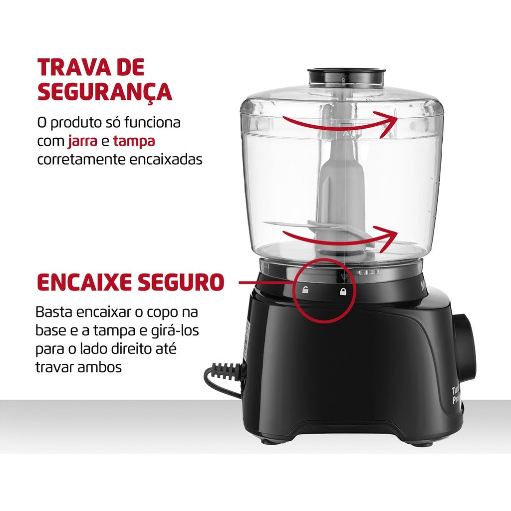 Miniprocessador de Alimentos Turbo Pratic Mondial MP-16 300w 110v